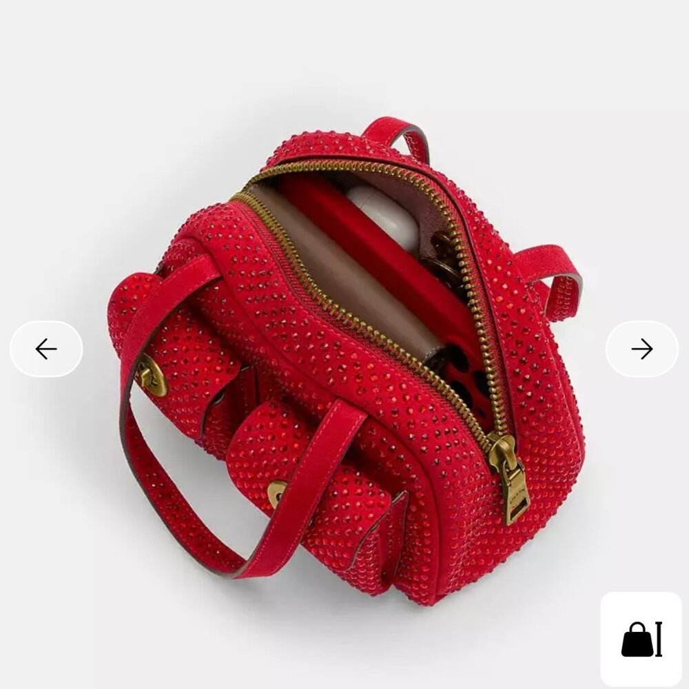 Coach Twin Turnlock Bag 20 Red Crystal Limited Edition CDT22 NWT - Picture 9 of 9